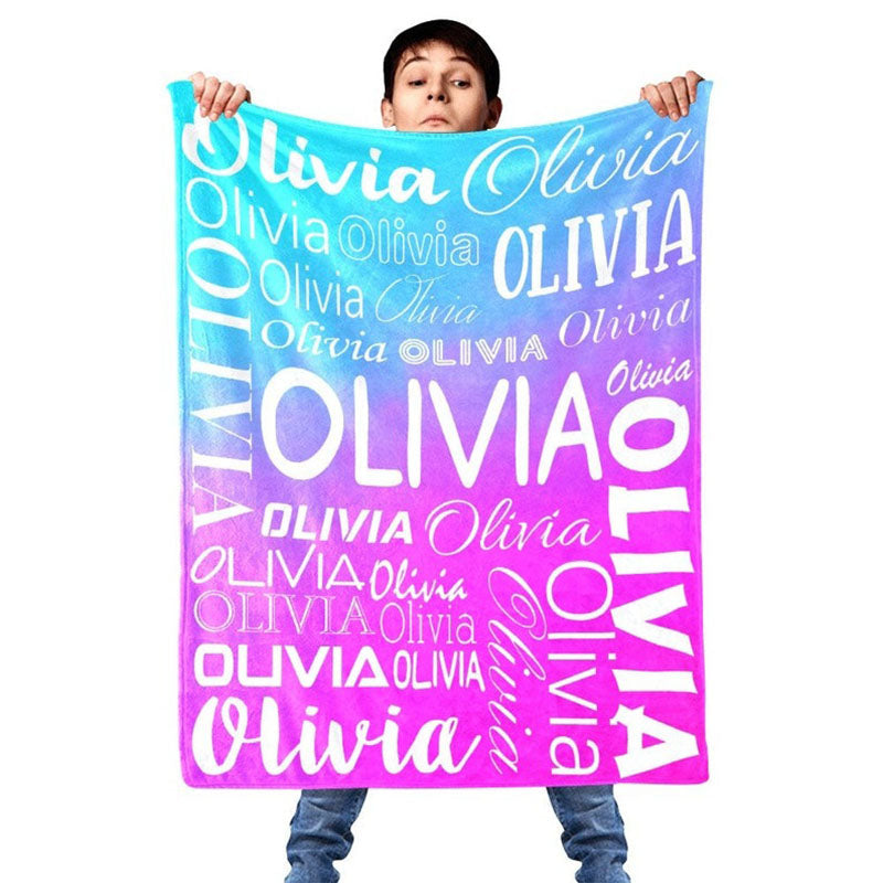 Custom Blanket With Name, Personalized Throw Blankets