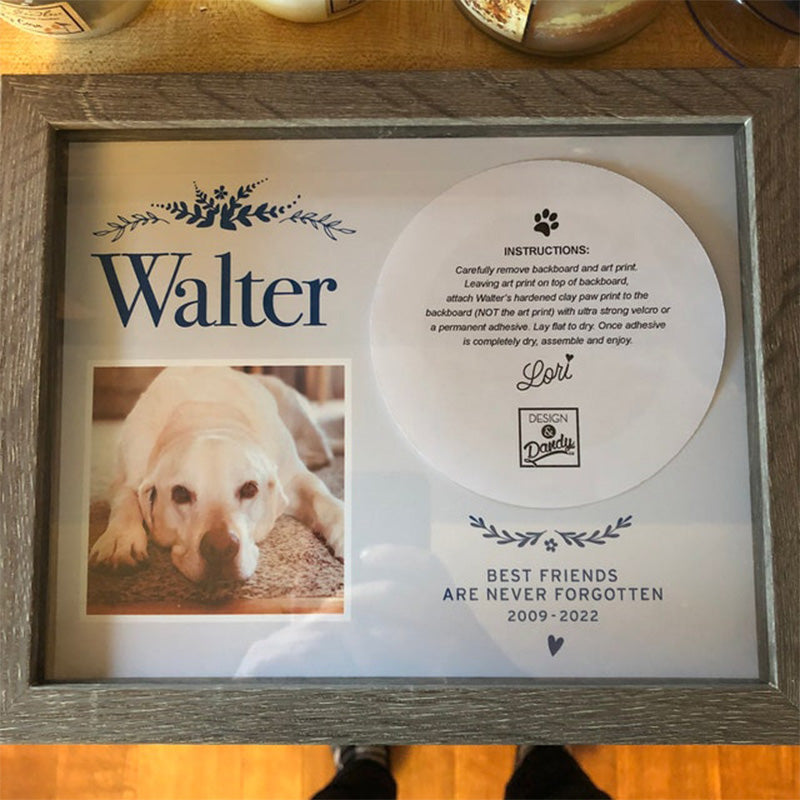 Pet Memorial Paw Print Holder Shadow Box
