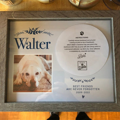 Pet Memorial Paw Print Holder Shadow Box