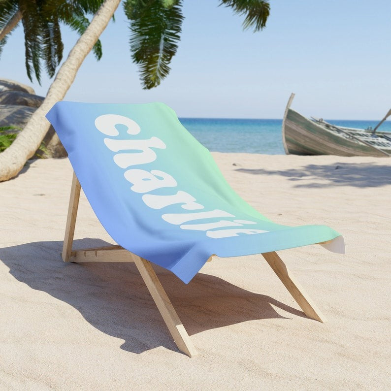 Personalized Beach Towel with Name, Packable Towel