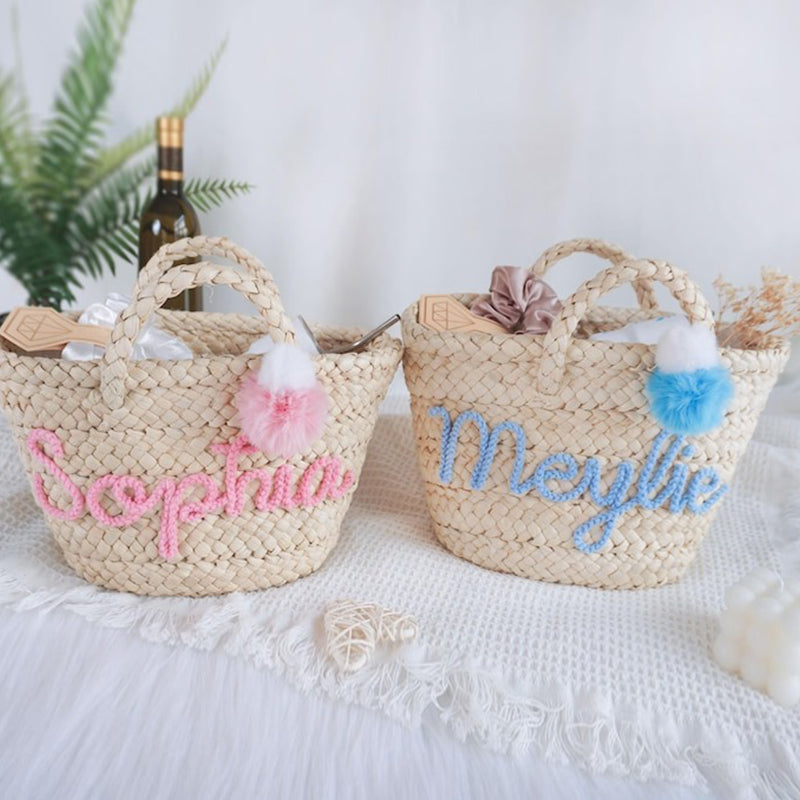 Personalized Straw Bridesmaid Handbag,Moroccan Basket