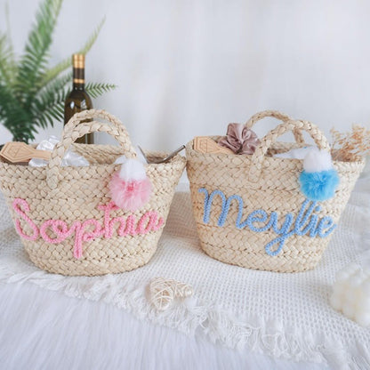 Personalized Straw Bridesmaid Handbag,Moroccan Basket