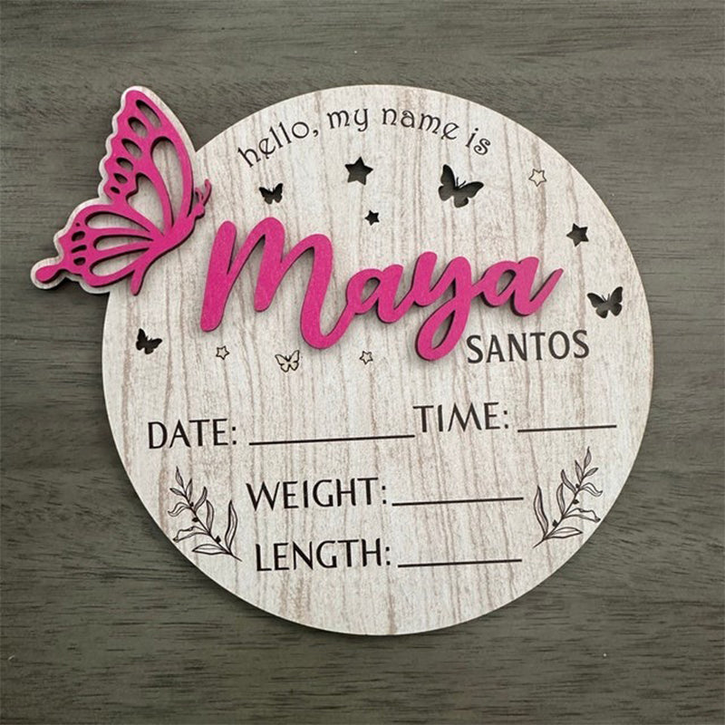 Personalized Baby Announcement Sign with Birth Stats