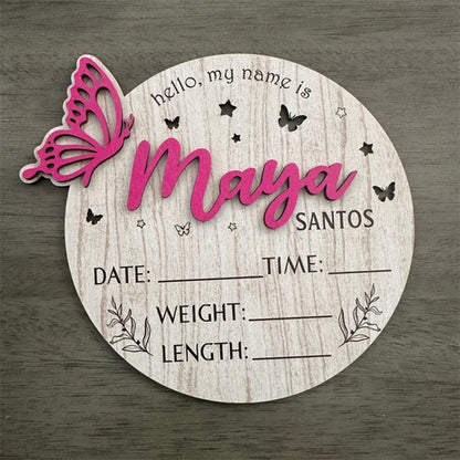 Personalized Baby Announcement Sign with Birth Stats