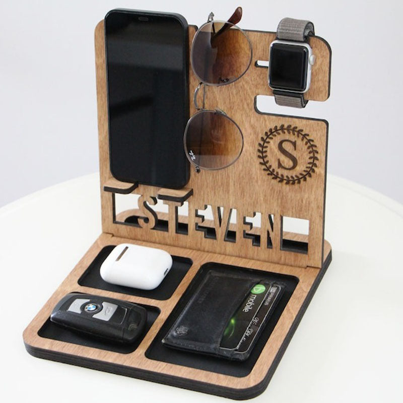 Personalized Book Holder, Custom Book Stand, Personalized Docking Station Men, Gift for Men