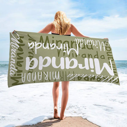 Custom Name Beach Towel - Personalized