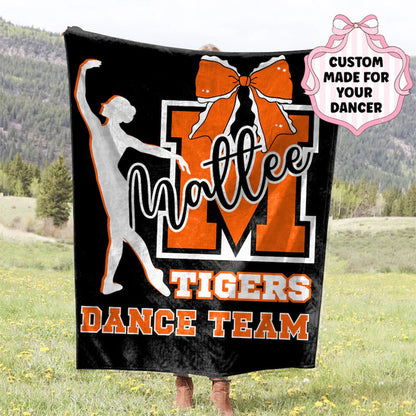 Dance Team Blanket, Personalized Dance Blanket Gift for Dancer