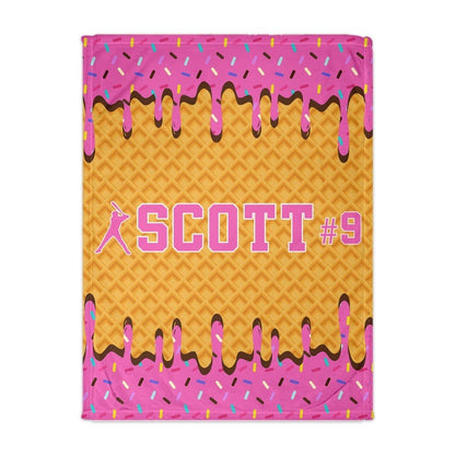 Personalized Baseball Blanket, Custom Ice Cream Drip Throw