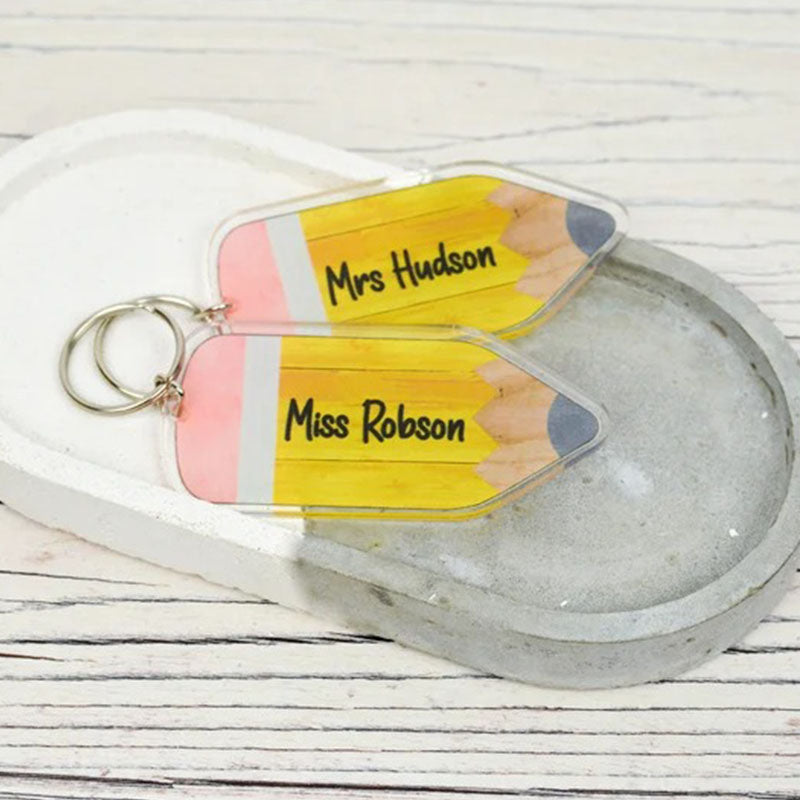 Personalised Teacher Pencil Keyring