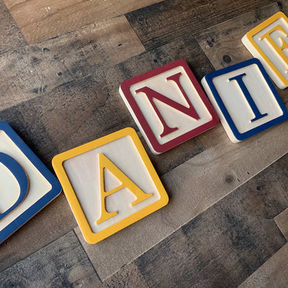Wood Block Nursery Letters, Baby Name, Individual Wood Letters