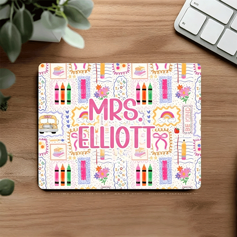 Personalized Teacher Mouse Pad, Classroom Decor Desk, Teacher Appreciation Gift