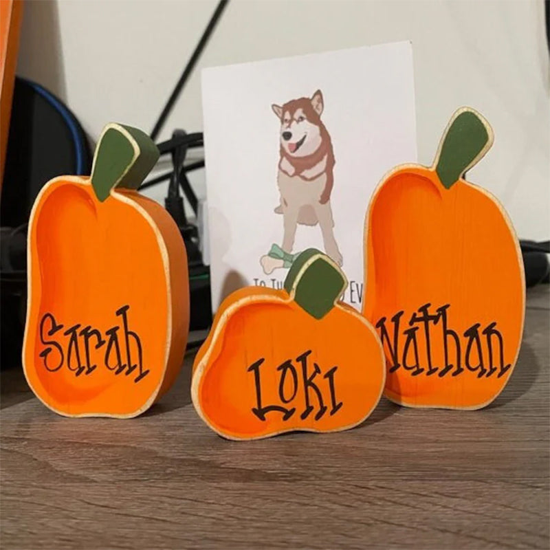 INDIVIDUAL Personalized Pumpkin Halloween Decor Thanksgiving Place Card Fall Decor