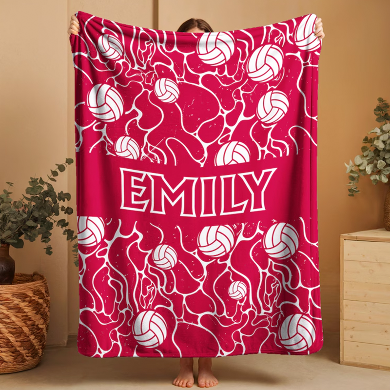 Personalized Volleyball Team Blanket:Custom Team