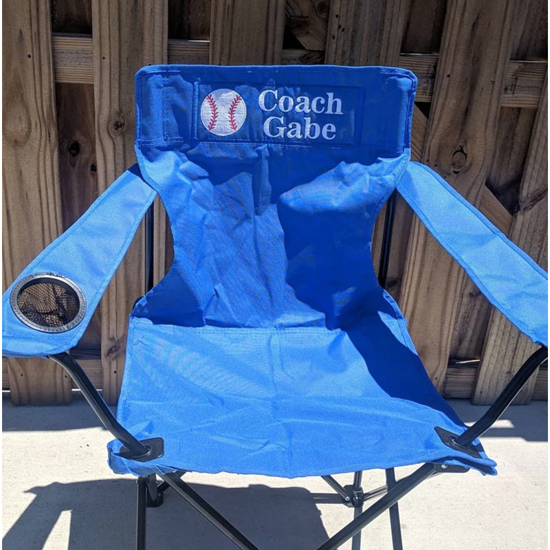 Personalized Coach Gift - Baseball Football Adult Folding Chair
