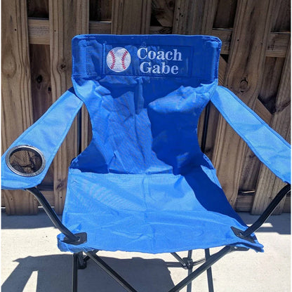 Personalized Coach Gift - Baseball Football Adult Folding Chair