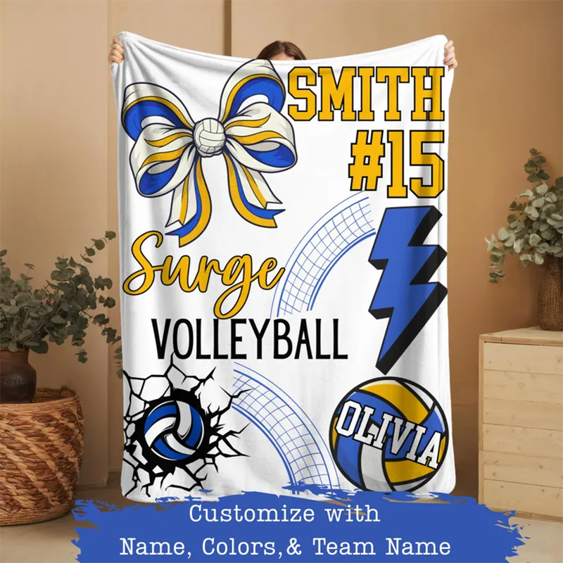 Personalized Sport Blanket: Custom Team Name & Number