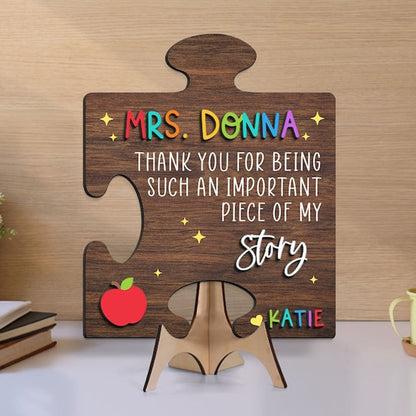 Personalized 3D Teacher Plaque, Teacher Appreciation Sign