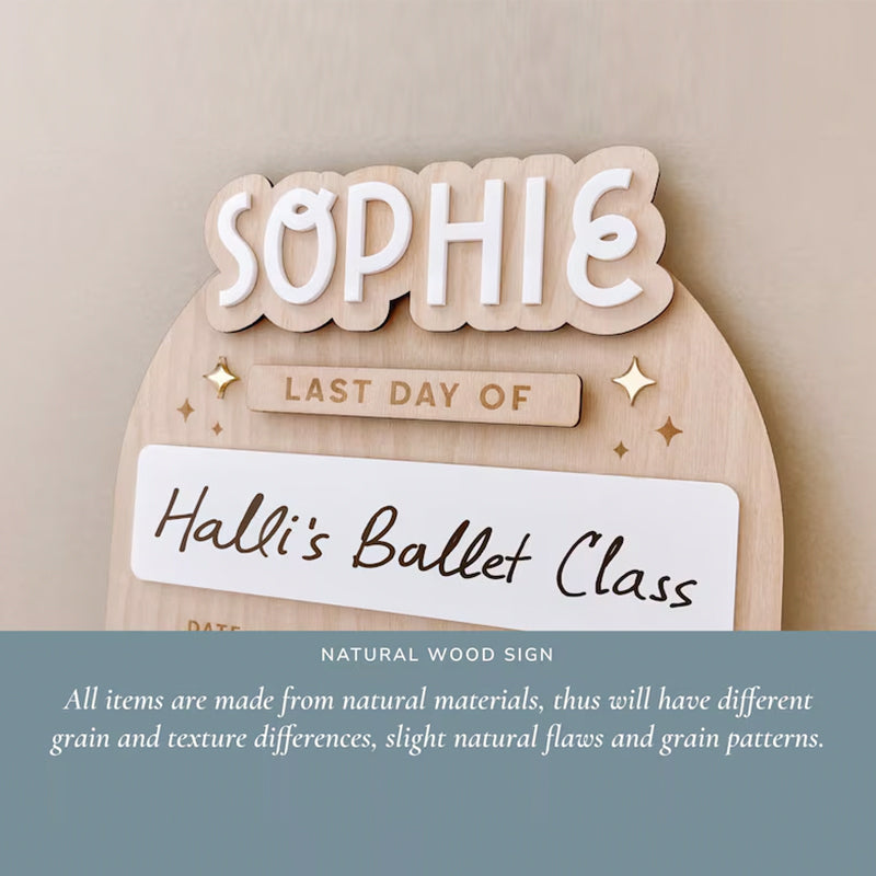 Personalized First Day of School Sign Reusable First Day of Preschool Sign