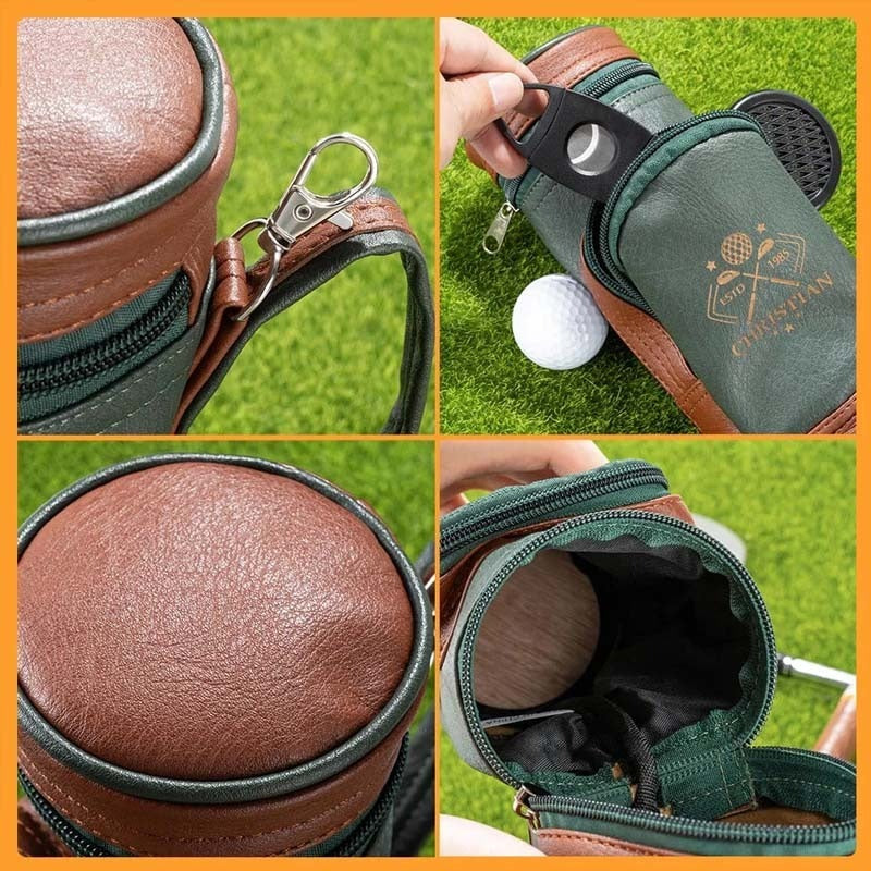 Personalized Leather Engraved Monogram Cigar Bag Gift
