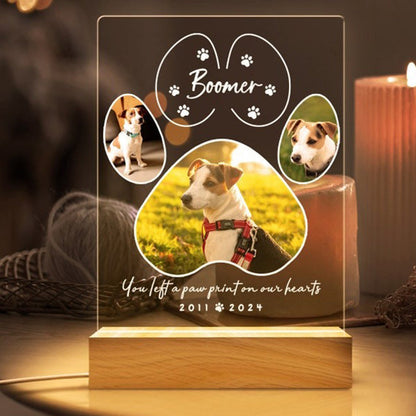 Pet Memorial Night Light, Custom Pet Plaque, Pet Night Light