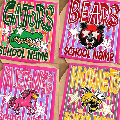 Custom Mascot Neon Striped  Shirt