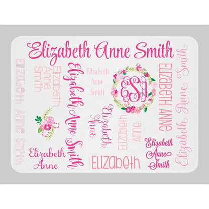 Baby Girl - Personalized Girl Blanket - Monogram Girl Blanket