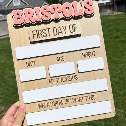 First & Last Day Of School Sign, Back To School Photo Prop
