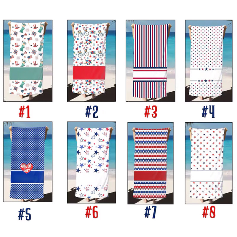 Custom Patriotic Beach Towel for Independence Day Celebration