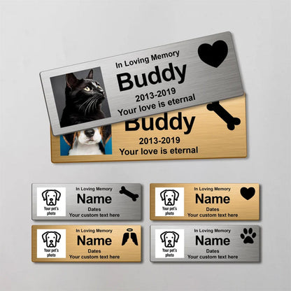 Custom Pet Memorial Urn Adhesive Nameplate