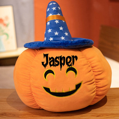 Halloween Pumpkin Pillow - Halloween Decor Customizable Name