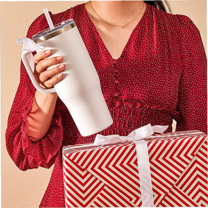 Personalized 40oz Tumbler With Handle, Lid and Straw, Stainless Steel Engraved Tumbler