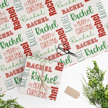 Personalized Name Christmas Wrapping Paper