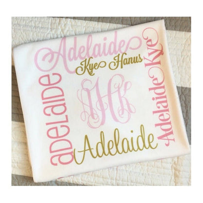 Monogram Baby Blanket Personalized Baby Blanket