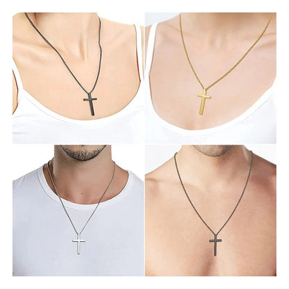 Personalized CROSS NECKLACE Men Women Boys Girls Catholic Christian