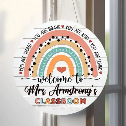 Personalized Teacher Door Sign, Classroom Door Hanger