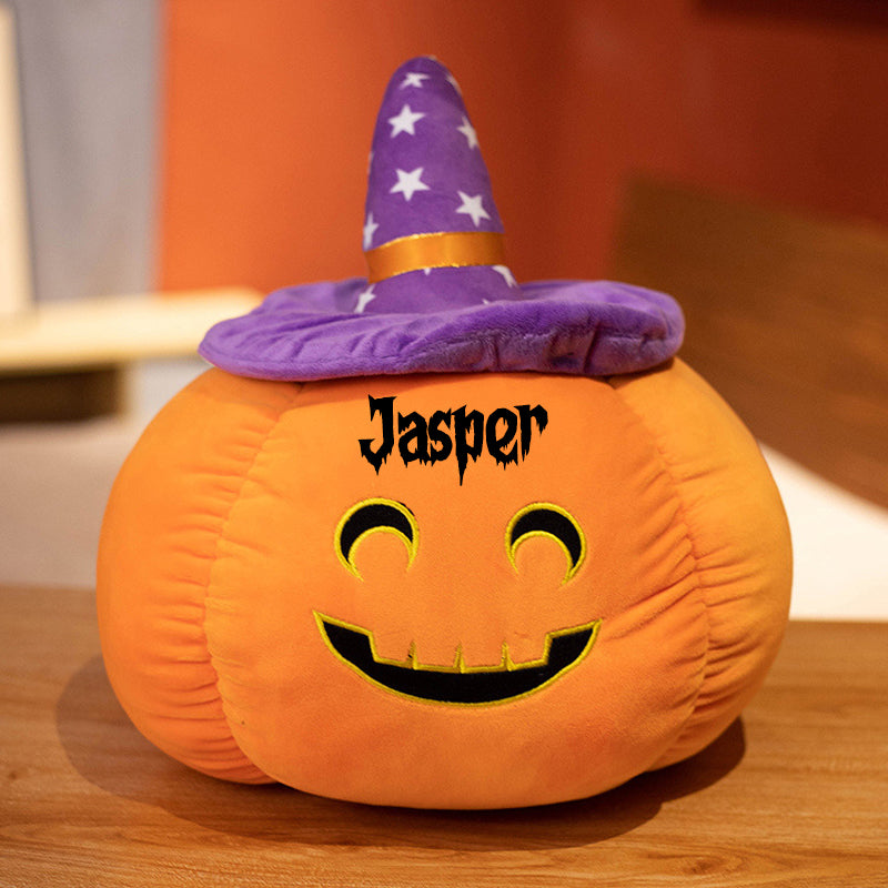 Halloween Pumpkin Pillow - Halloween Decor Customizable Name