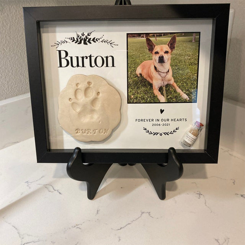 Pet Memorial Paw Print Holder Shadow Box
