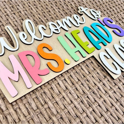 Custom Teacher Gift, Personalized Name Doorframe Corner Sign