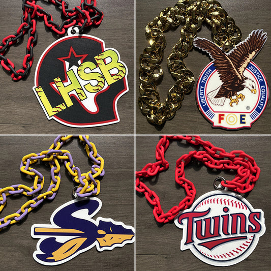 Any Logo Custom Sports Turnover Chain, Oversized Medallion, Team mascot