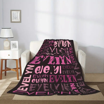 Custom Name Flannel Blanket - Contemporary Style, All-Season