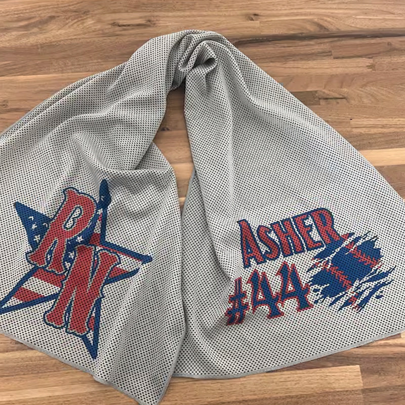 Personalized Cooling Sports Towel Baseball Team Custom Order Wet Rag Hot Days Sport
