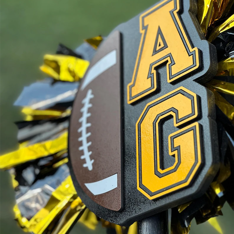 Custom Football Spirit Shaker | Personalized Player Initials Cheer Pom