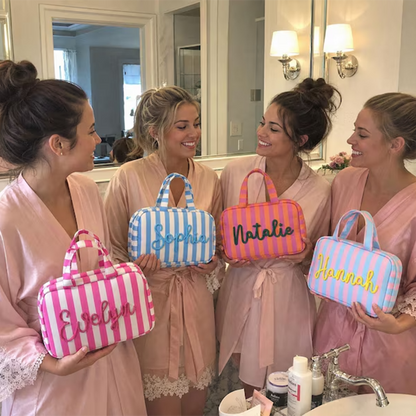 Custom Expandable Foldable Toiletry Bag, Personalized Hanging Travel Makeup Bag with Hook