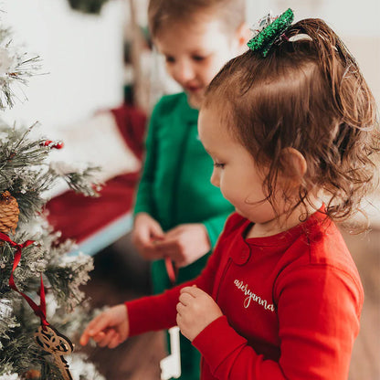 Personalized Baby First Christmas Cozy Soft Long Sleeve Romper