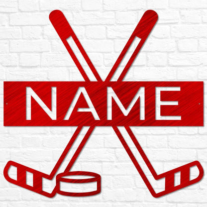 Personalized Hockey Name Sign, Metal Wall Art