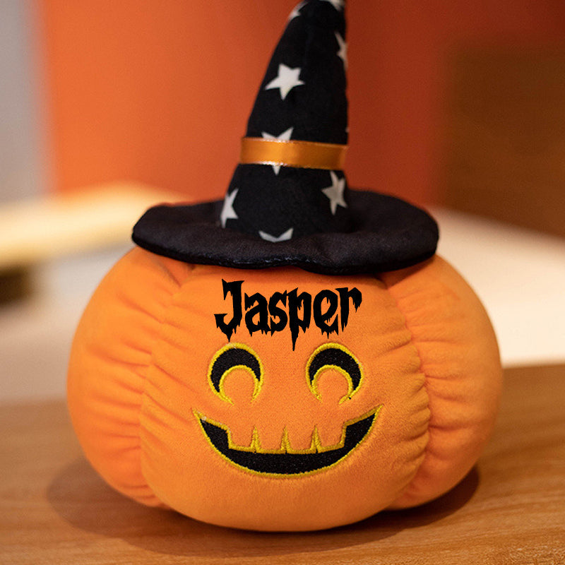 Halloween Pumpkin Pillow - Halloween Decor Customizable Name