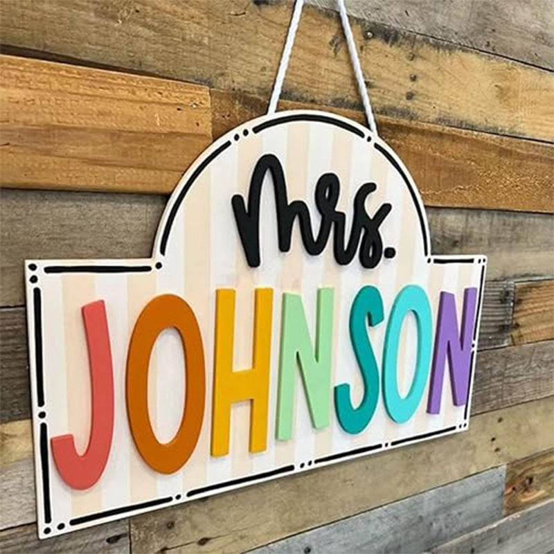 Personalized Teacher Door or Wall Sign, Classroom Sign, 3D or Print Teacher Name Sign