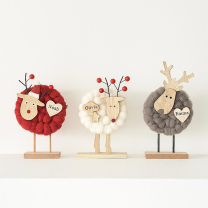 Custom Family Personalized name reindeer deco, gift for family
