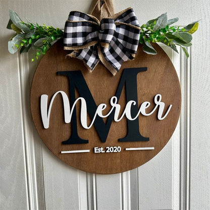 Personalized Door Hanger Front Door Decor