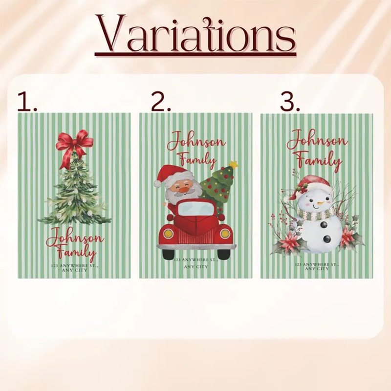 Personalized Christmas Garden Flag Custom Family Name Holiday Decor